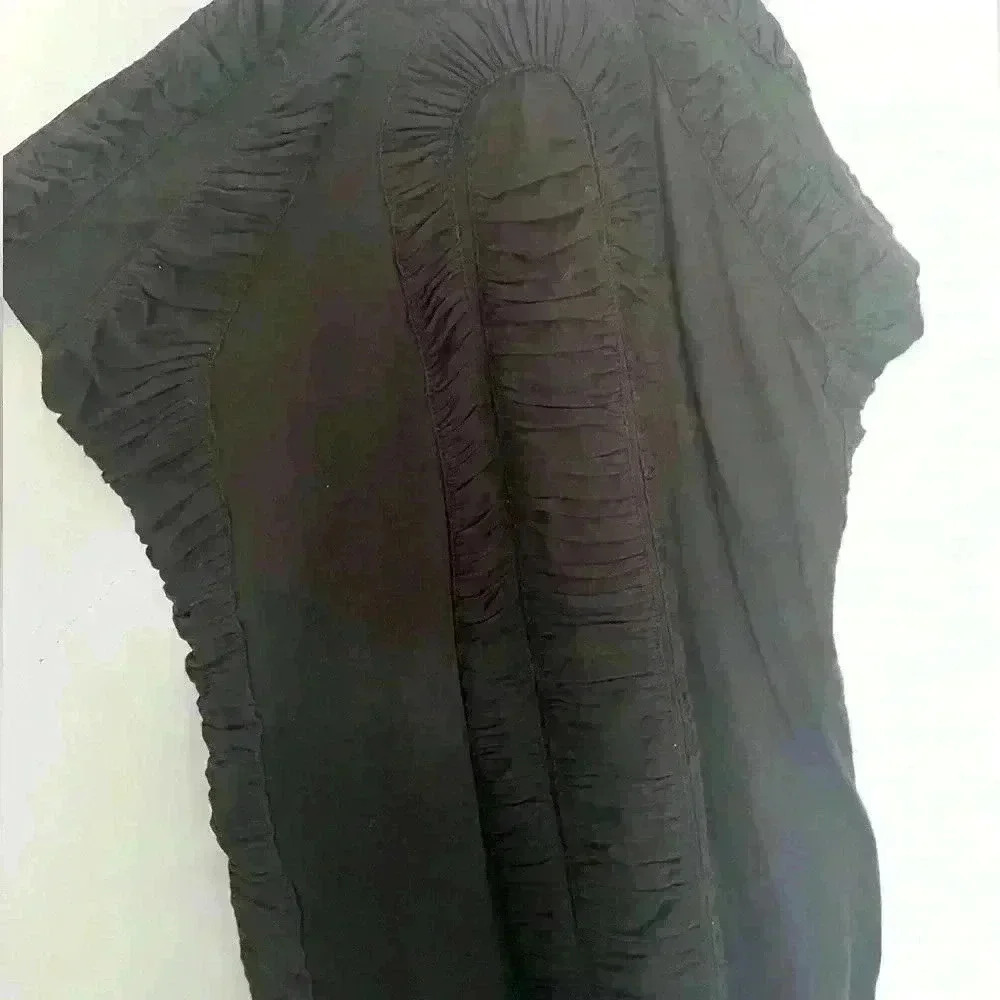 Leifsdottir Cotton Jersey Ruched Dress in Black Size L - Picture 5 of 11